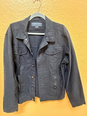 Triumph Over Tragedy Washed Black Men's Utility Jacket - Large